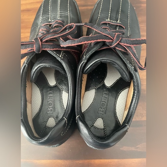 Vintage Born Black and Burgundy Leather Bowling Shoes - Picture 6 of 9